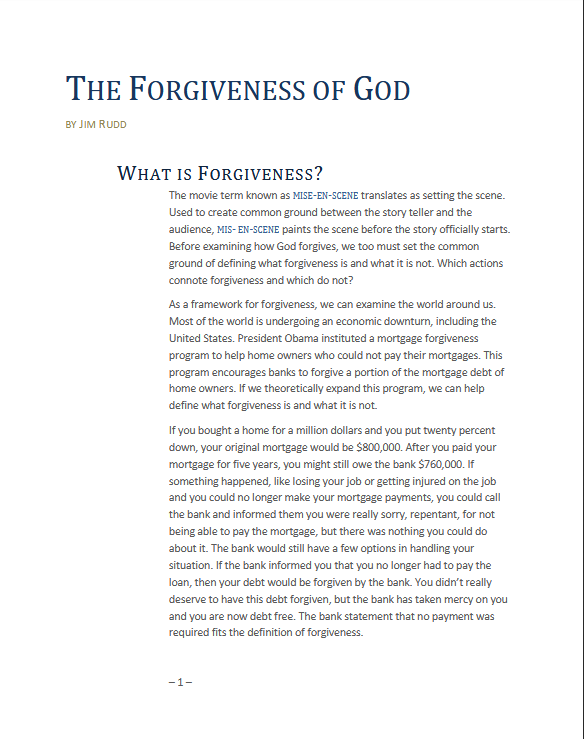 cover image for pdf article The forgiveness of God